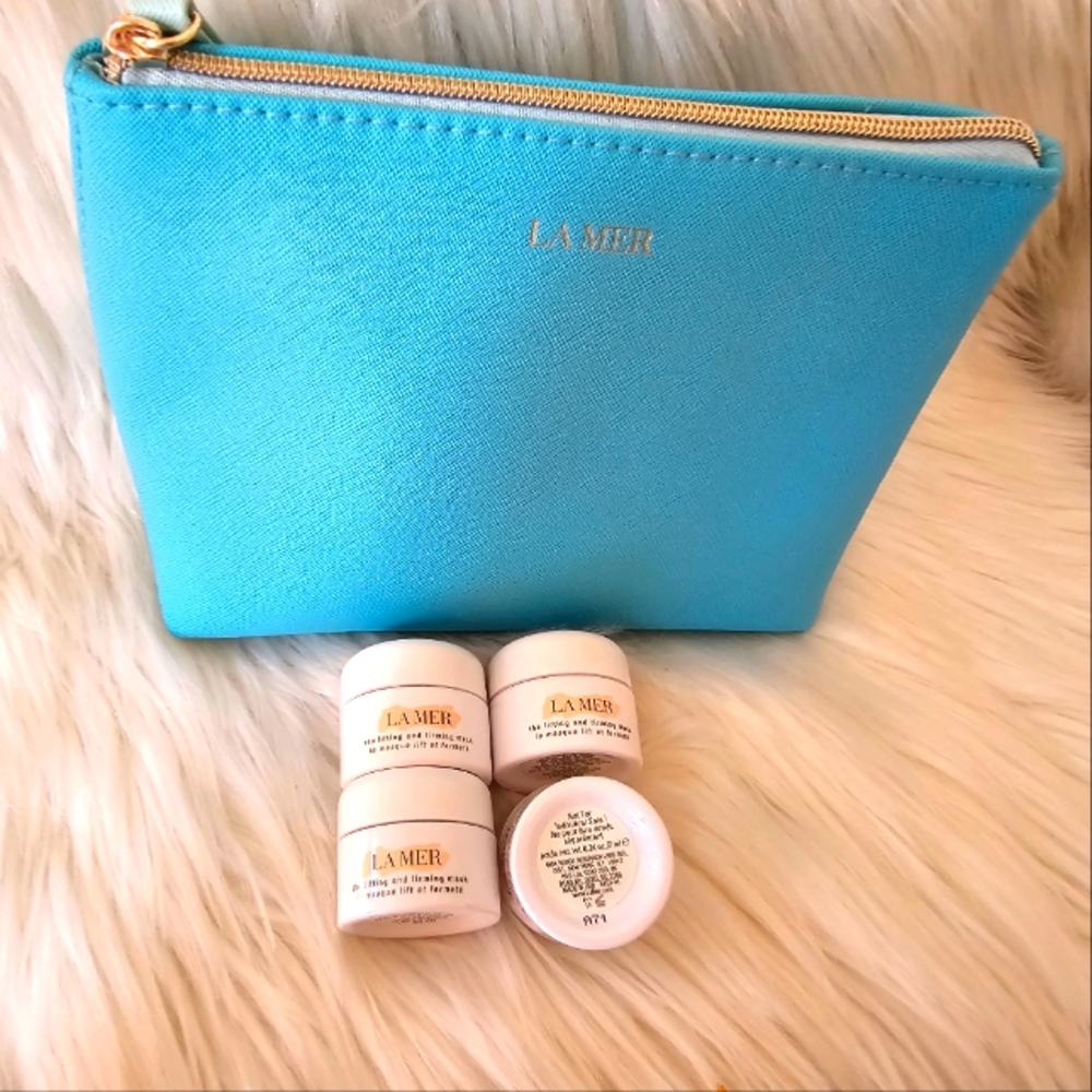 La Mer The Lifting And Firming Mask Travel size 4* 0.24oz  With Makeup Bag